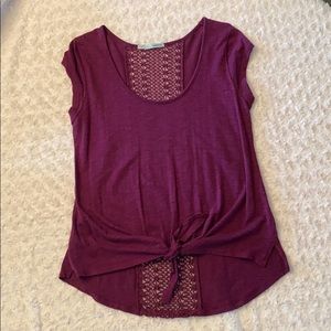 Maurice’s Purple Front Tie Top